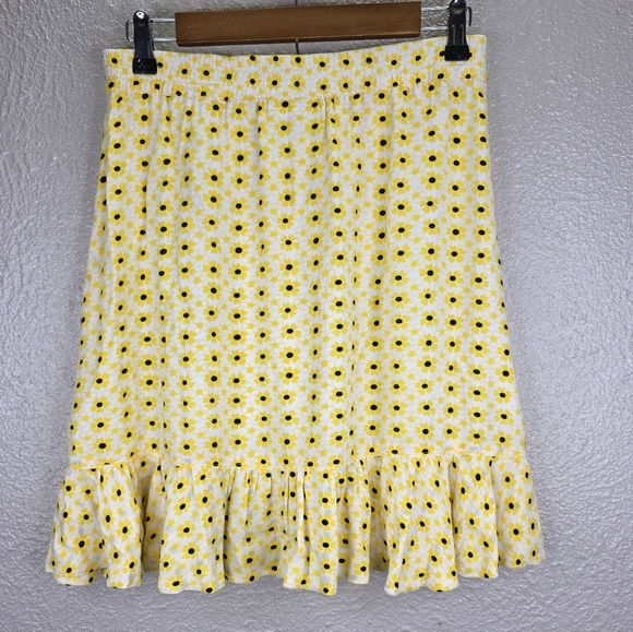 Ganni Daisy Yellow A-Line Ruffled Skirt (36) - Picture 9 of 14
